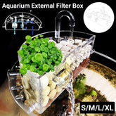 Round Fish Tank Filter Box Aquarium Trickle Box Small External Top Quiet Water Purification Three-in-One Filter - S
